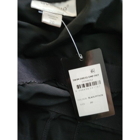 Avenue Metallic Python Swim Dress Women Plus 20 Built-in Bra - Picture 5 of 6